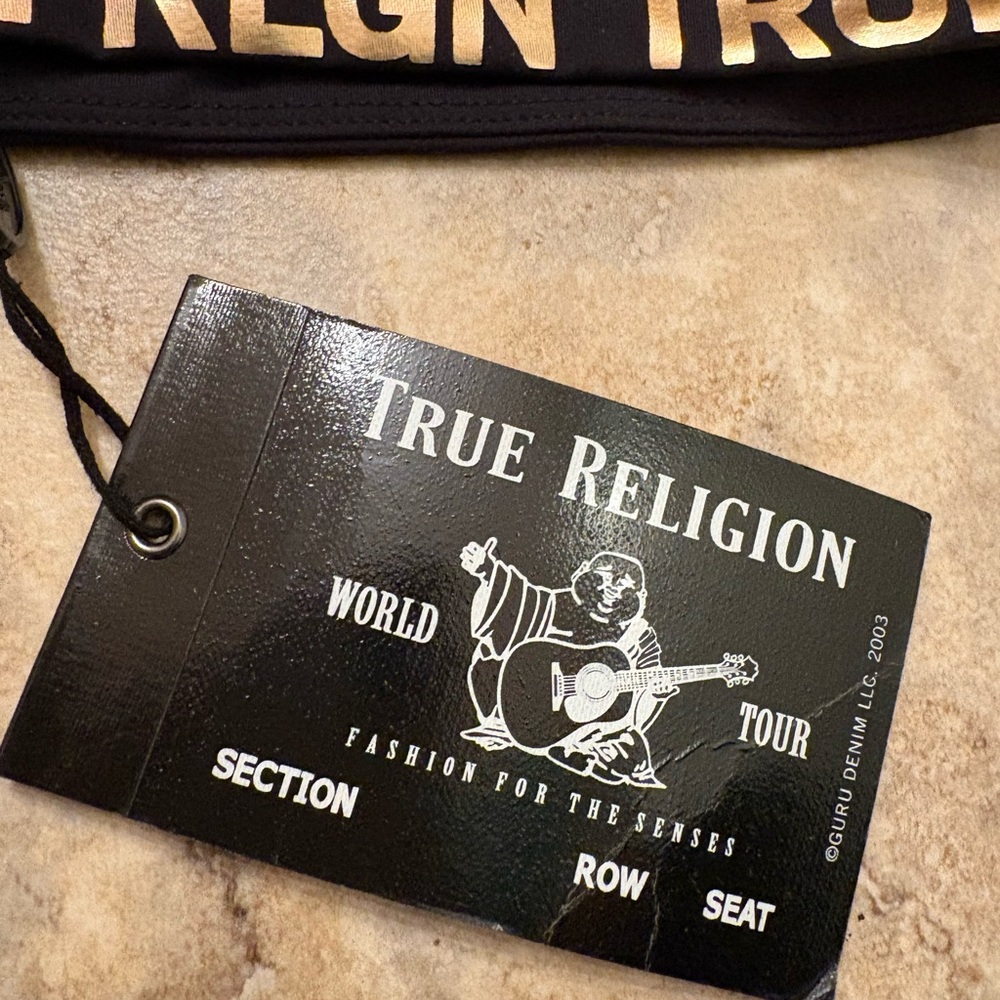 NWT True Religion Black Crossed Bralette Women’s Medium - Picture 5 of 9